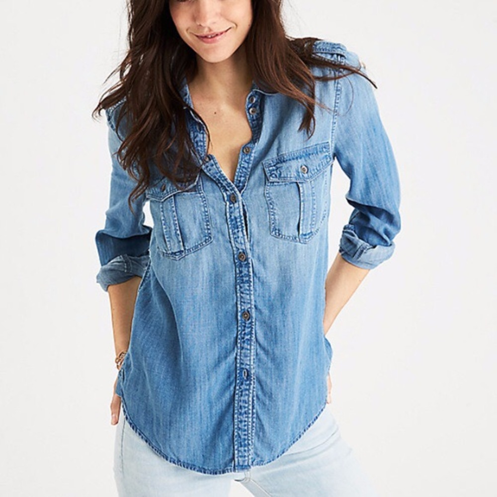 Denim Boyfriend Utility Shirt